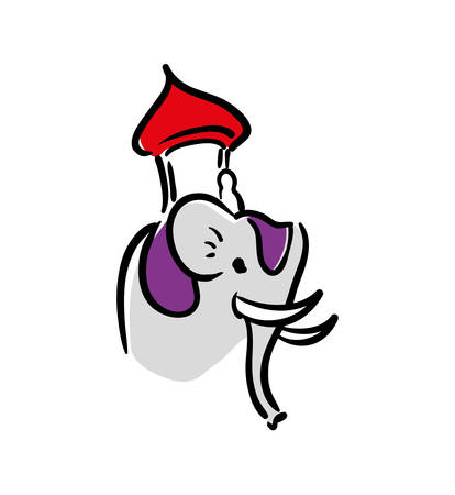 Indian culture concept represented by elephant as sacred animal icon. Isolated and flat illustrationのイラスト素材