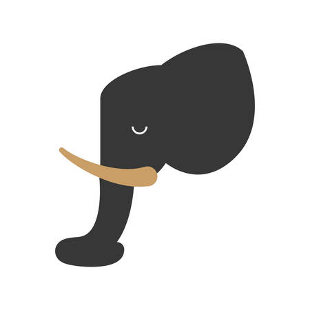 Animal concept represented by elephant icon. Isolated and flat illustrationのイラスト素材
