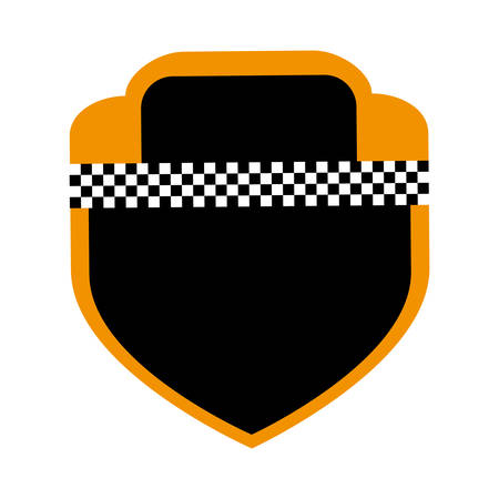 Label concept represented by yellow shield icon. Isolated and flat illustrationのイラスト素材