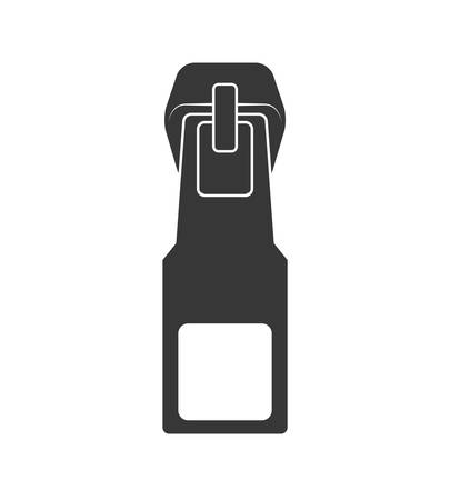 Cloth and tailor concept represented by Zip silhouette icon. Isolated and flat illustrationのイラスト素材