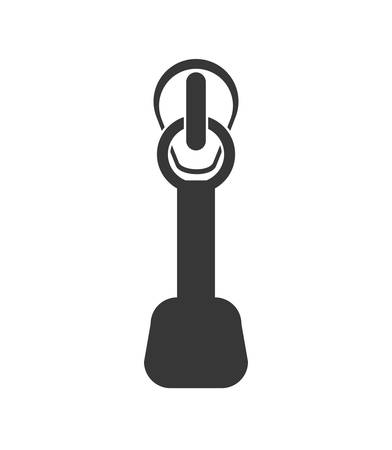 Cloth and tailor concept represented by Zip silhouette icon. Isolated and flat illustrationのイラスト素材