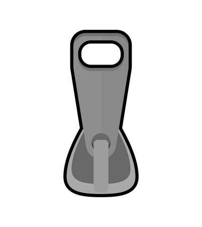 Cloth and tailor concept represented by grey Zip icon. Isolated and flat illustrationのイラスト素材