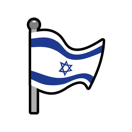 Israel culture concept represented by Flag with star icon. Isolated and flat illustrationのイラスト素材