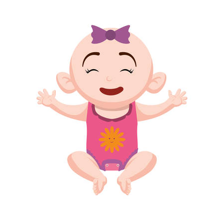 Baby concept represented by girl cartoon icon. Isolated and flat illustrationのイラスト素材