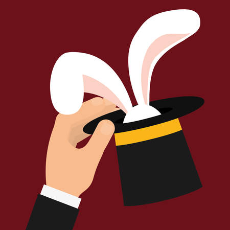 Circus and carnival concept represented by rabbit inside hat icon. Colorfull illustration.のイラスト素材