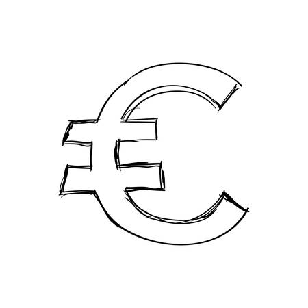 Money concept represented by sign icon. Isolated and sketch illustrationのイラスト素材