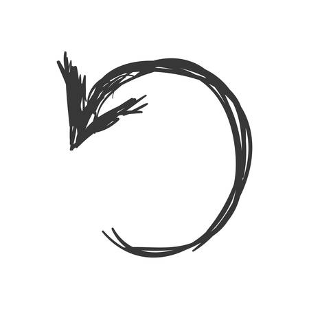 Direction concept represented by sketch and circle arrow icon. Isolated and flat illustrationのイラスト素材