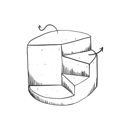 Infographic concept represented by cake icon. Isolated and sketch illustrationのイラスト素材