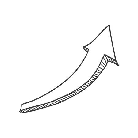 Direction concept represented by arrow icon. Isolated and sketch illustrationのイラスト素材