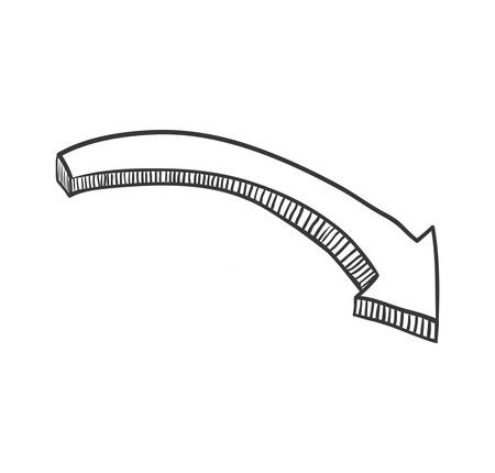 Direction concept represented by arrow icon. Isolated and sketch illustrationのイラスト素材