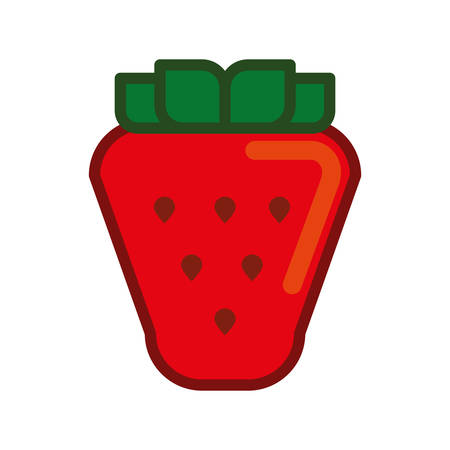 Healthy food concept represented by strawberry icon. Isolated and pixel illustrationのイラスト素材