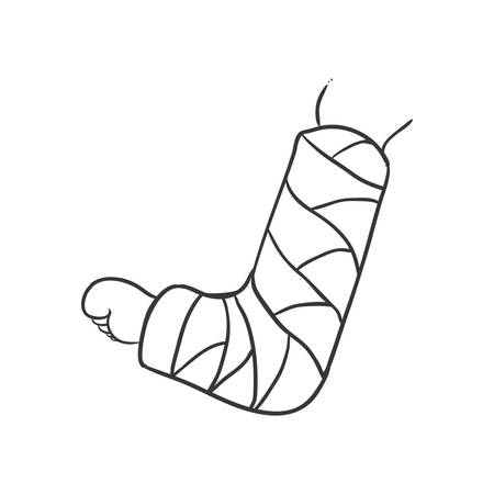 Medical and Health care concept represented by plaster icon. Isolated and sketch illustrationのイラスト素材