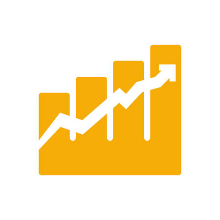 Infographic and growth concept represented by arrow icon. Isolated and flat illustrationのイラスト素材