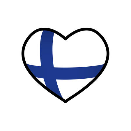 Finland concept represented by flag in heart shape icon. Isolated and flat illustrationのイラスト素材