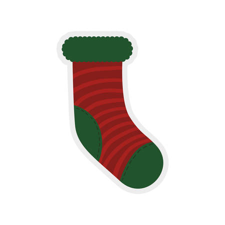 Merry Christmas concept represented by sock icon. Isolated and flat illustrationのイラスト素材