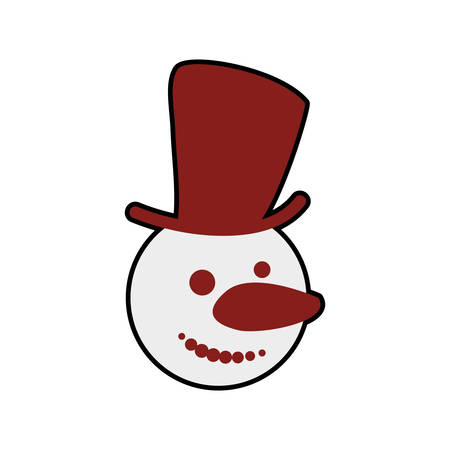 Merry Christmas concept represented by snowman icon. Isolated and flat illustrationのイラスト素材