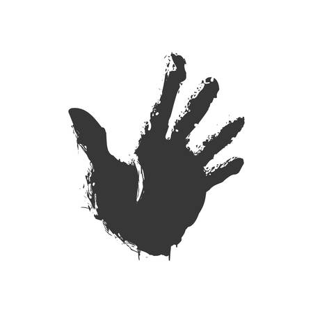 Help gesture concept represented by human hand silhouette icon. Isolated and flat illustration.のイラスト素材