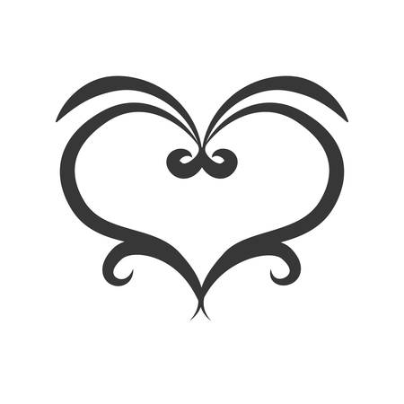 Love concept represented by ornamental heart icon. Isolated and flat illustrationのイラスト素材
