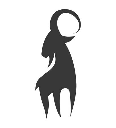 Wild animal concept represented by Goat icon. Isolated and flat illustrationのイラスト素材