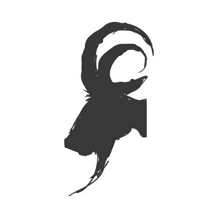 Wild animal concept represented by Goat icon. Isolated and flat illustrationのイラスト素材