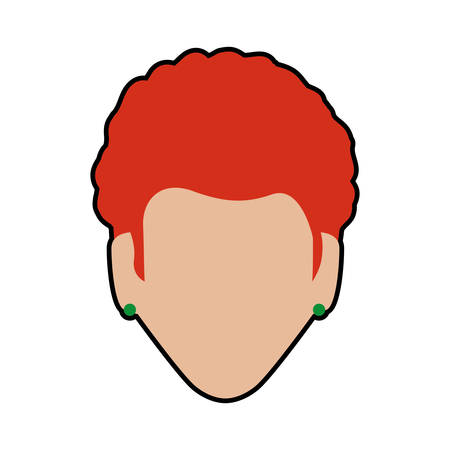 Avatar female concept represented by Woman head icon. Isolated and flat illustrationのイラスト素材