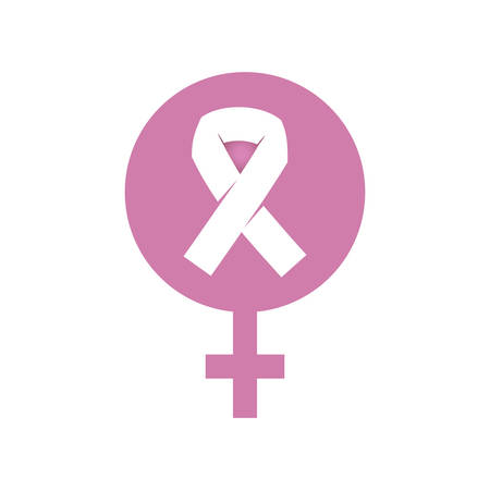 Hope and breast cancer concept represented by ribbon icon. Isolated and flat illustrationのイラスト素材