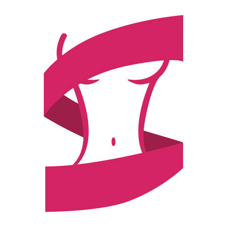Hope and breast cancer concept represented by ribbon icon. Isolated and flat illustrationのイラスト素材