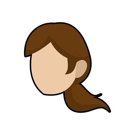 Female avatar concept represented by woman head icon. Isolated and flat illustrationのイラスト素材