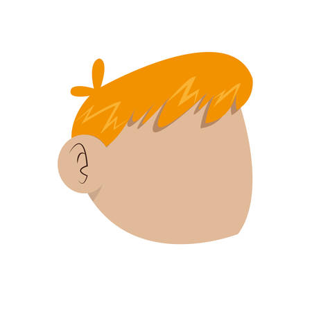 Kid concept represented by boy head icon. Isolated and flat illustrationのイラスト素材