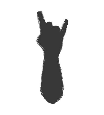 Rock music concept represented by hand gesture icon. Isolated and flat illustrationのイラスト素材