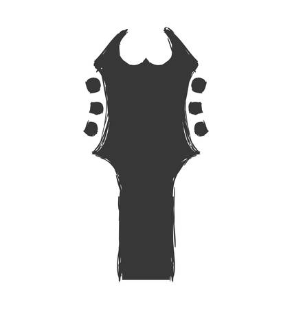 Rock music concept represented by electric guitar icon. Isolated and flat illustrationのイラスト素材