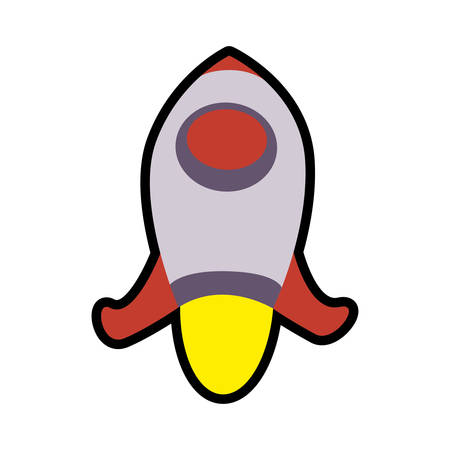Spaceship concept represented by Rocket icon. Isolated and flat illustrationのイラスト素材