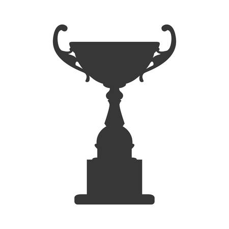 Winner and competition concept represented by trophy cup silhouette icon. Isolated and flat illustrationのイラスト素材