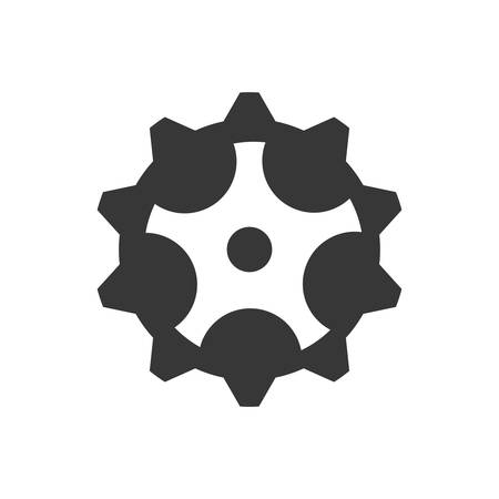 Machine part concept represented by gear icon. Isolated and flat illustrationのイラスト素材