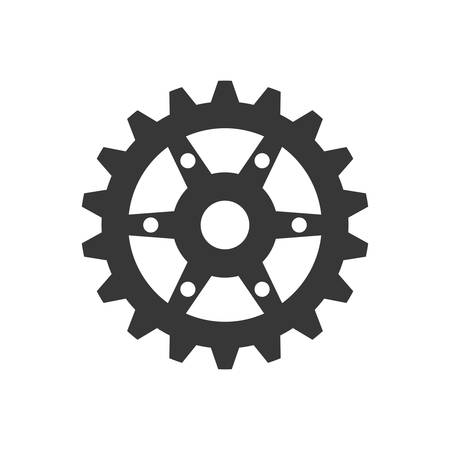 Machine part concept represented by gear icon. Isolated and flat illustrationのイラスト素材