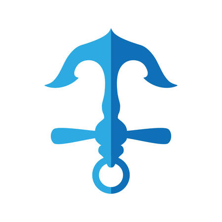 Sea lifestyle and nautical concept represented by blue anchor icon. Isolated and flat illustrationのイラスト素材