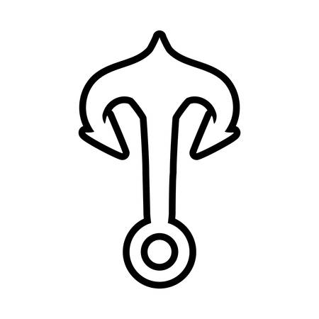 Sea lifestyle and nautical concept represented by silhouette anchor icon. Isolated and flat illustrationのイラスト素材