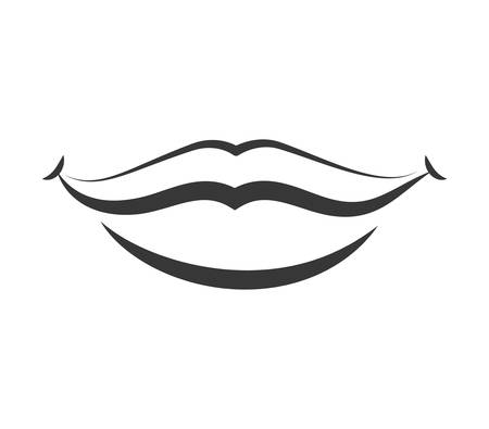 Expression and part of body concept represented by lips icon. Isolated and flat illustrationのイラスト素材