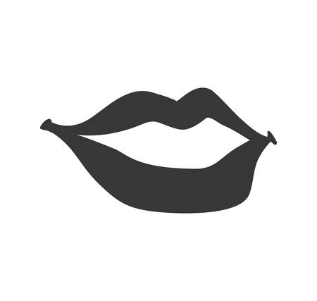 Expression and part of body concept represented by lips silhouette icon. Isolated and flat illustrationのイラスト素材