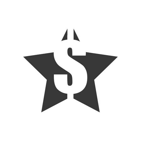 Money concept represented by star shape icon. Isolated and flat illustrationのイラスト素材