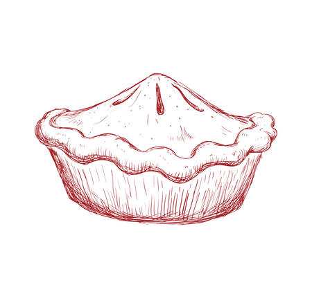 Bakery concept represented by cake icon. Isolated and sketch illustrationのイラスト素材
