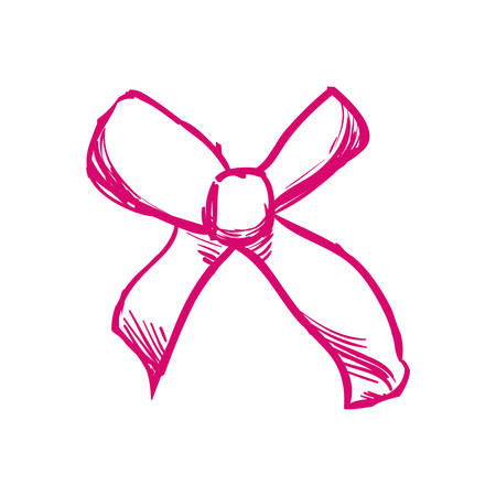 Ribbon concept represented by bowtie icon. Isolated and sketch illustrationのイラスト素材