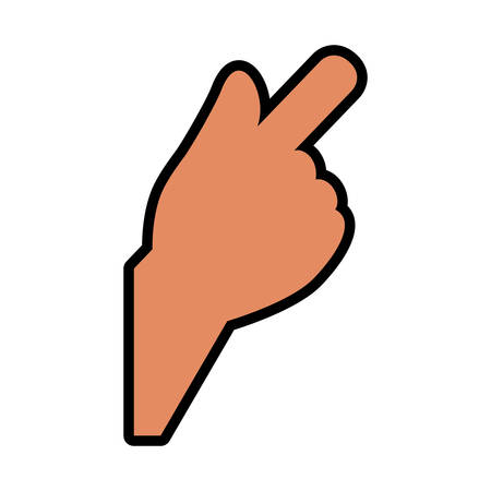 Human hand concept represented by gesture with finger icon. Isolated and flat illustrationのイラスト素材