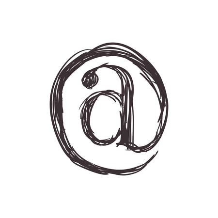 Email concept represented by arroba icon. Isolated and flat illustrationのイラスト素材