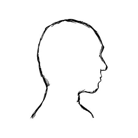Human head and think concept represented by man icon. Isolated and flat illustrationのイラスト素材