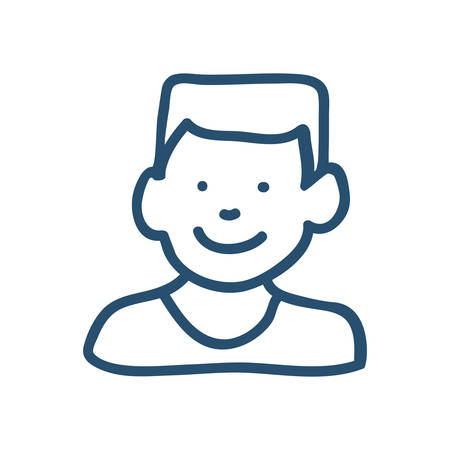 Human head and think concept represented by man icon. Isolated and sketch illustrationのイラスト素材