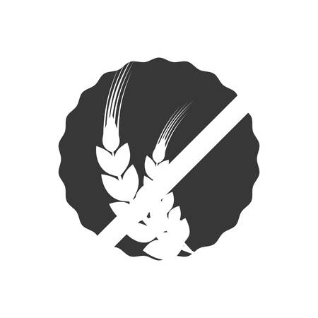 Grain concept represented by wheat ears icon. Isolated and flat illustrationのイラスト素材