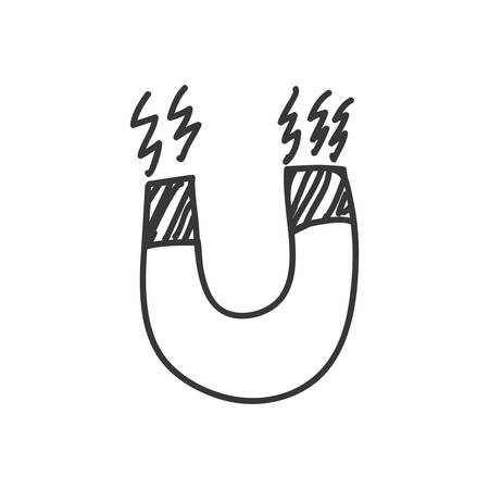Sketch and science concept represented by magnet icon. Isolated and flat illustrationのイラスト素材