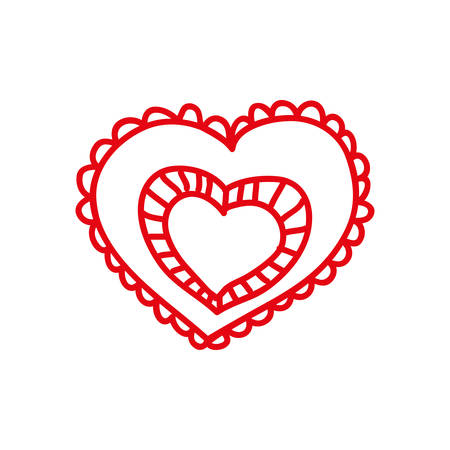 Love concept represented by sketch heart icon. Isolated and flat illustrationのイラスト素材
