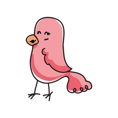 Cute animal concept represented by bird cartoon icon. Isolated and flat illustrationのイラスト素材